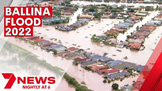 Aerial view of the 2022 floods in Ballina, NSW premier's flood update from Grafton | 7NEWS