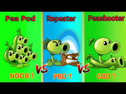 Pvz 2 Gameplay - Peashooter Team Vs Pea Pod Vs Repeater Team - Who's PRO Plant ?
