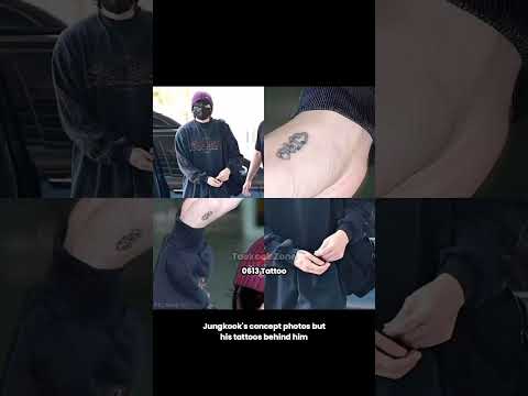 Jungkook's tattoos behind him and 97 in his Golden concept photos #bts #jungkook #taekookzone