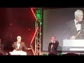 Barry Hearn with Steve Davis holding the room at the World Snooker Dinner 2018