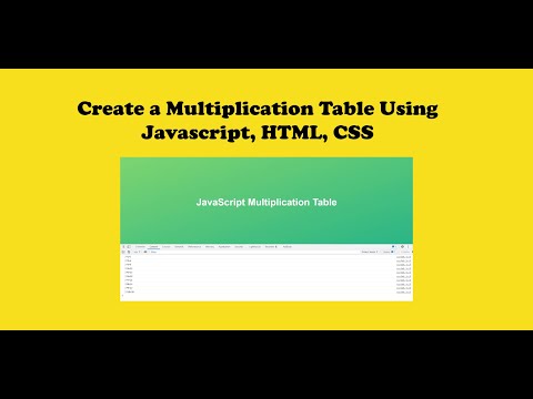 How To Create Multiplication Table Using Javascript Html
