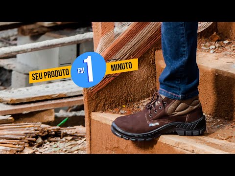 Video thumbnail of Bota de Segurança 50B26 CB BP em Couro Nobuck e Bico de PVC Marluvas