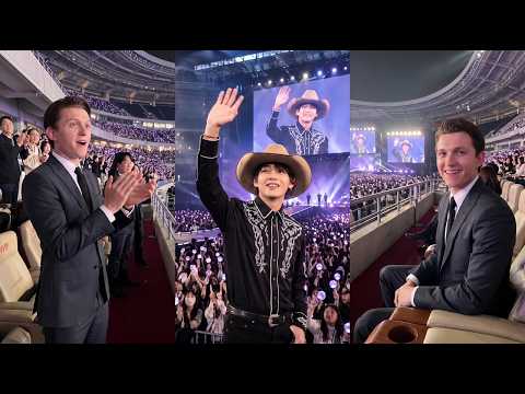 Hollywood celebrity Tom Holland was amazed by Taehyung's performance at the concert in Texas.