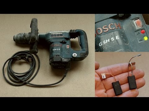 Reparatur: Bosch GSH 5 E, Kohlentausch nach leuchtender Service-LED