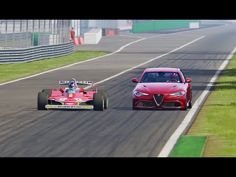 Alfa Romeo Giulia Quadrifoglio vs Ferrari F1 1979 - Monza
