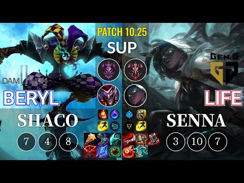 DWG BeryL Shaco vs GEN Life Senna Sup - KR Patch 10.25