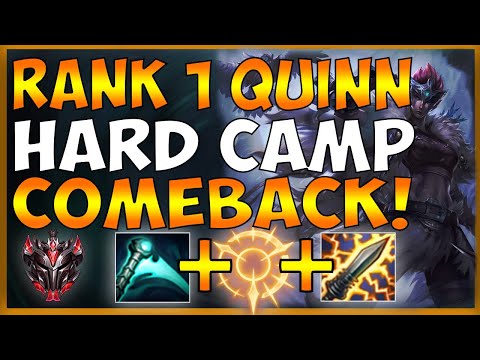 RANK 1 QUINN COMEBACK IN GRANDMASTER ELO AFTER BEING CAMPED (1V2 LANE TOP) - League of Legends