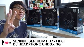 Video thumbnail for Sennheiser HD6 MIX / HD7 DJ / HD8 DJ Unboxing + Comparisons by lachlanlikesathing