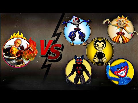 Saitama Vs Huggy Wuggy, Bendy, Cartoon Cat, Sundrop & Moondrop | Most Epic Video