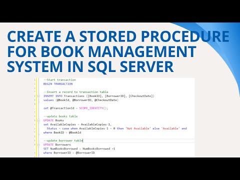 76 Create a stored procedure for book management system in sql server