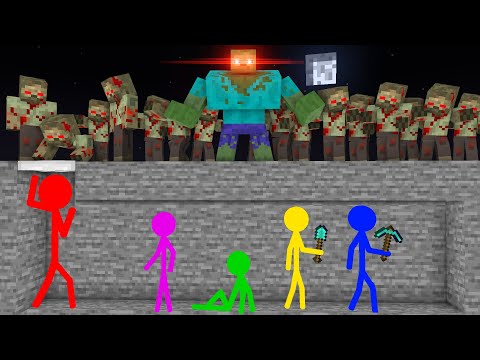 Stickman VS Minecraft: Zombie Apocalypse Part 3 - AVM Shorts Animation