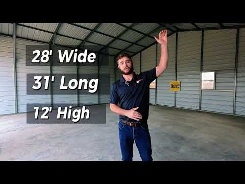 28X30X12 2-Car Metal Garage