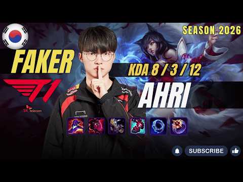 T1 Faker AHRI vs IRELIA Mid - Patch 26.3 KR Ranked | lolrec