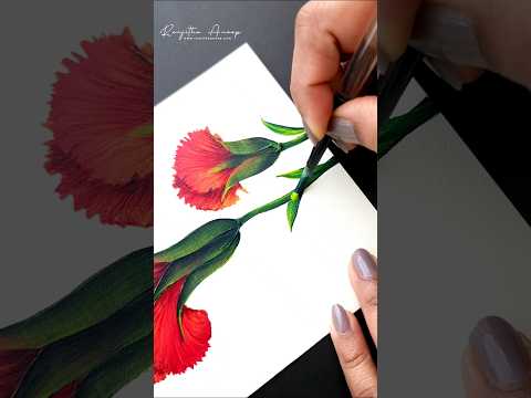 EASIEST flower painting using acrylic paints round brush 🎨🫶🩷 #shorts #art  #flowerpainting
