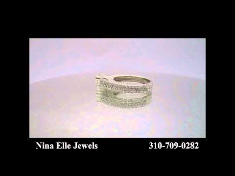 Princess Cut Antique Style 3 Sided Diamond Engagement Ring Nina Elle Jewels P55