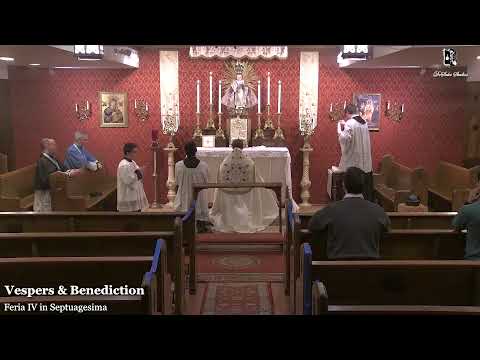 Vespers & Benediction: 7 PM EASTERN TIME (ET)