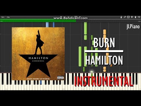 Burn (Instrumental) - Hamilton (Synthesia Piano Backing) *SHEET MUSIC*