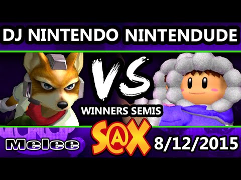 S@X - DJ Nintendo (Fox) Vs. VGz | Nintendude (Ice Climbers) SSBM Winners Semis - Smash Melee