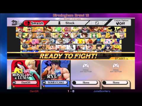 Bham Brawl 16 - Smash 4 Singles - DanGR (Rosalina & Luma) vs JukeBoxHero (Ryu)