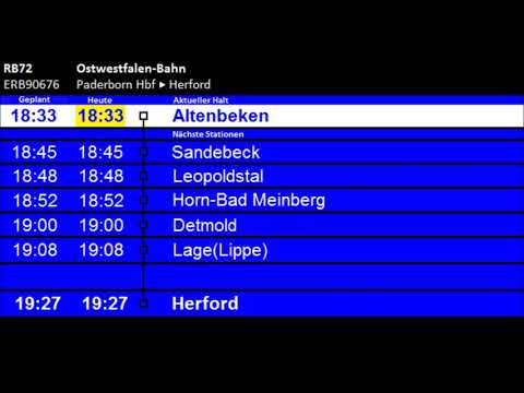 [Eurobahn] Ansagen RB72 Paderborn Hbf - Herford
