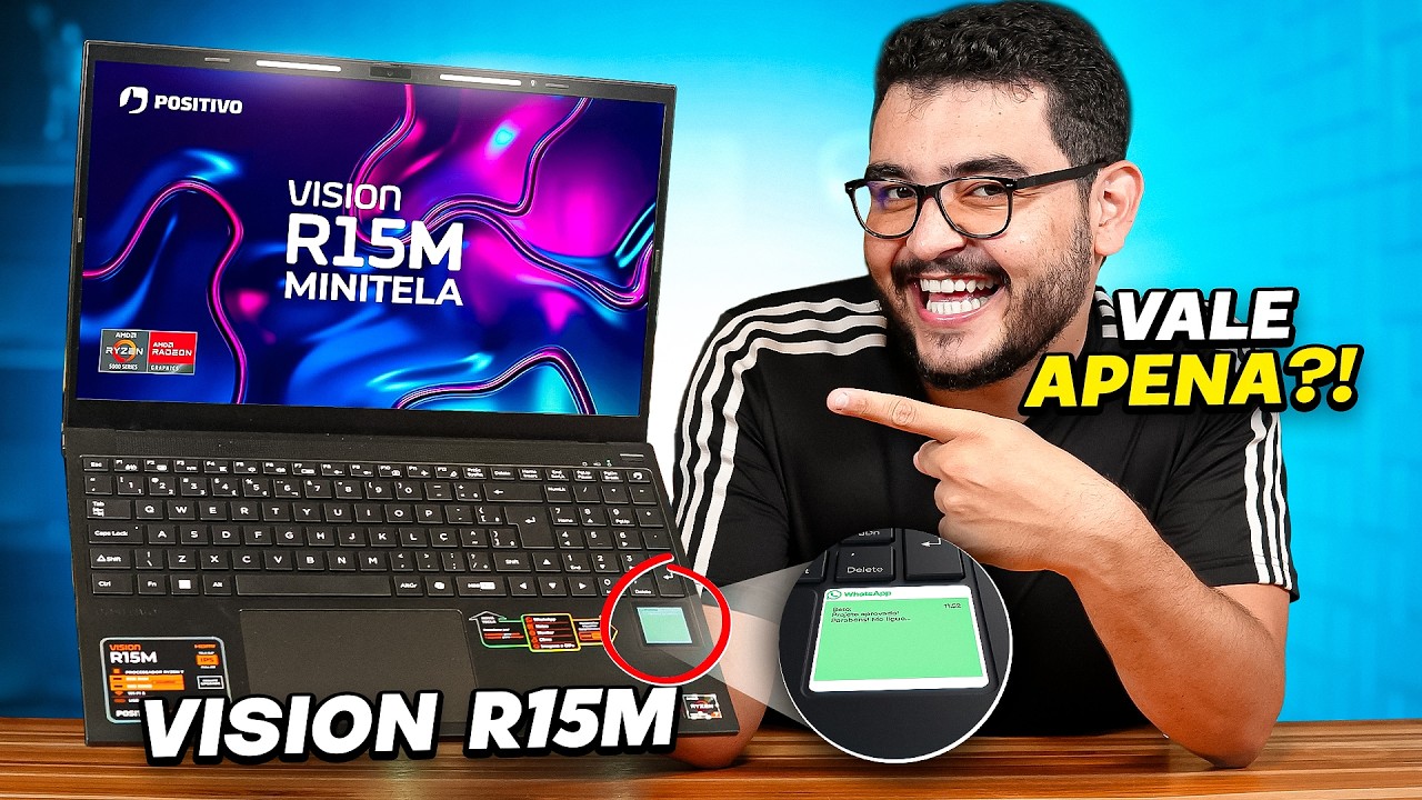 Miniatura da avaliação em vídeo de Notebook Positivo Vision R15 Lumina Bar AMD Ryzen 5 8GB 256GB SSD Full HD Linux