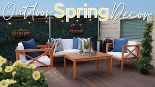OUTDOOR SPRING DECOR | Decorate with me | Backyard Decor 🌻