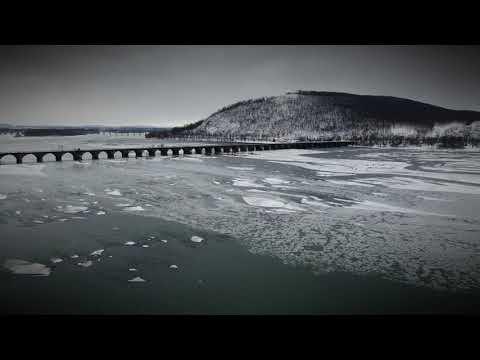 Aerial drone views of snowy Harrisburg