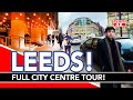 LEEDS CITY CENTRE  | A sunset walk through Leeds City Centre | 4K Walking tour of Leeds UK