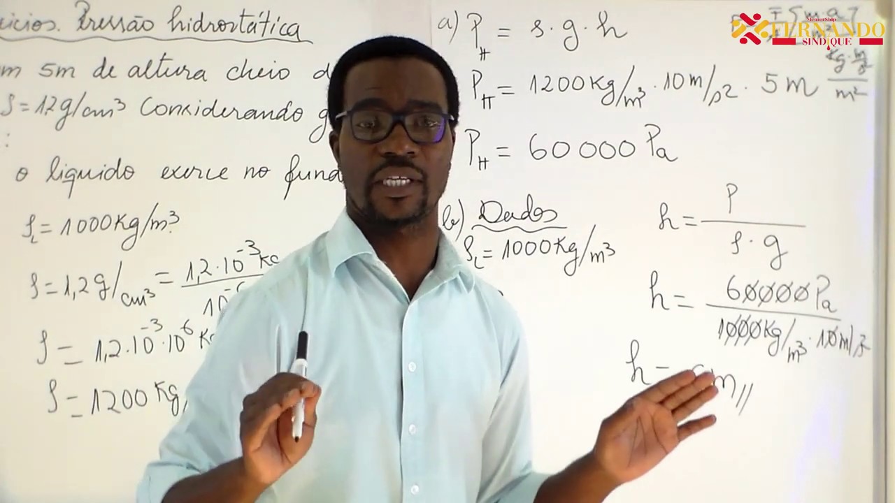 Aula 6. Hidrostática. Pressão hidrostática (exercício)