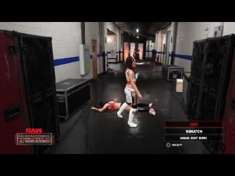 WWE 2K18 Brie Bella VS Nikki Bella Backstage Brawl