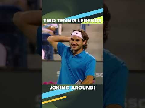 Federer & Agassi Joking Around At Charity Match 🤪