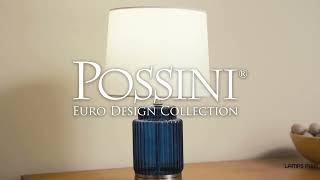 1_Watch A Video About the Possini Euro Alain Blue Fluted Glass Cordless Accent Table Lamp