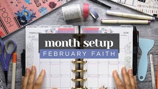 FEBRUARY PLAN WITH ME :: Faith Monthly Planner Setup in a Half Letter Discbound