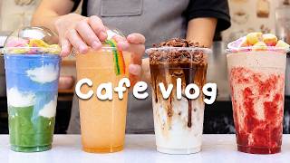 ☕오늘의 대결! 라떼 vs 슬러시🧊당신의 선택은?지치고 힘들 땐 음료 ASMR로 힐링해요/카페브이로그/Cafe Vlog/ASMR/Tasty Coffee