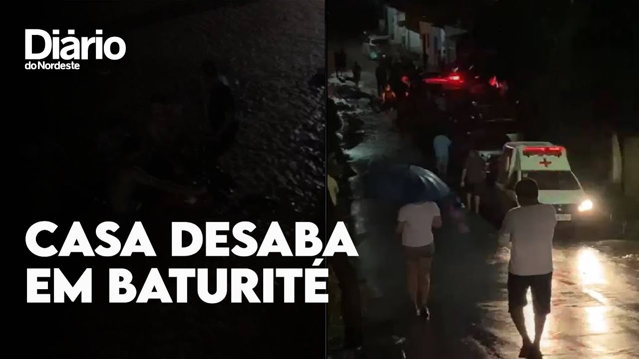 Imagem da notícia Desabamento de duplex deixa mãe e filha feridas durante chuva em Baturité; veja imagens