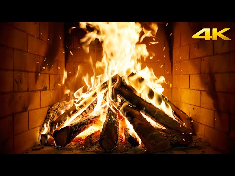 🔥 Kamin najljepši s pucketanjem drva i umirujućim zvukovima vatre za kišne dane (Fireplace 4K)