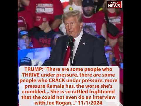 TRUMP: Kamala's crumbled, so rattled & frightened not even do an interview with Joe Rogan