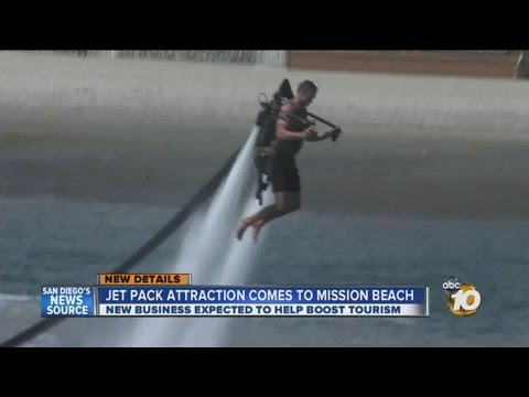 10News gets sneak peek at new jet pack attraction: Jetlev lets riders fly over Mission Bay