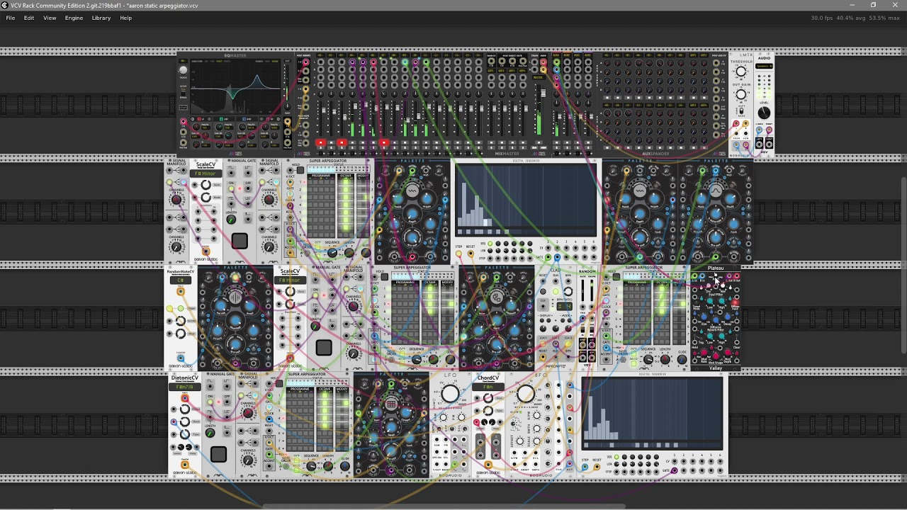 Getting creative sequences with Aaron Static modules and aprs in VCV Rack v2 PATCH