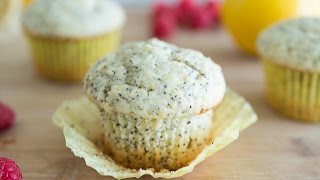 LEMON POPPY MUFFINS WITH RASPBERRY BUTTER RECIPE - Fifteen Spatulas