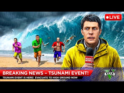 GTA 5 - A TSUNAMI is COMING... (Run, Hide & Survive)