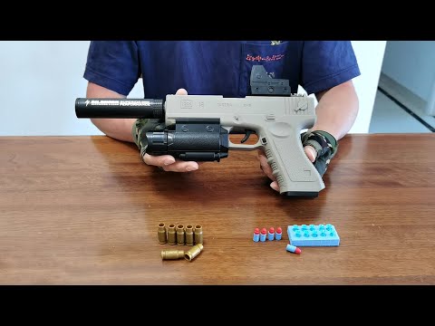 Glock Electric Shell Ejection Soft Bullet Toy Gun Unboxing 2022