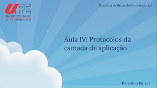 [Aula 4] Redes I - Protocolos da Camada de Aplicação