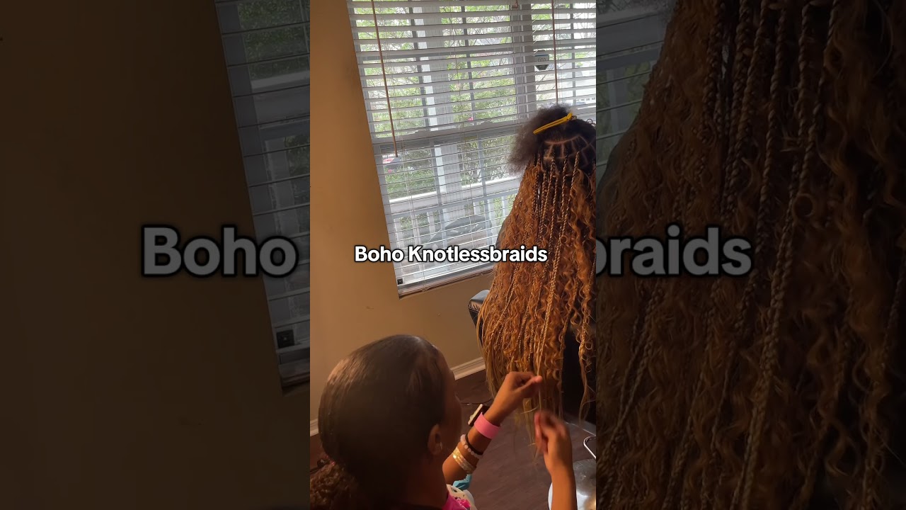 ✨Ready to see how I create my boho knotless braids? #braids #bohemianbraids #boxbraids
