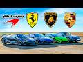 Ferrari 296 V McLaren 750S V Huracan Perf V 911 Turbo DRAG RACE