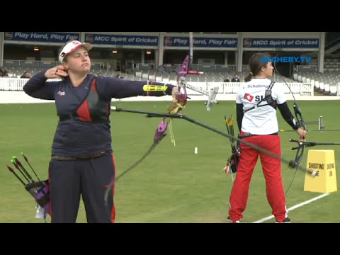 Celine Schobinger v Miranda Leek – recurve women’s 1st round | London 2012 Olympic Test Event