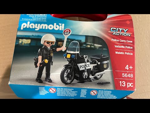 รีวิวแกะกล่อง รถของเล่น Playmobil 5648 รถมอเตอร์ไซค ตำรวจ