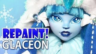 Repaint! Glaceon Pokemon Eeveelution custom OOAK doll