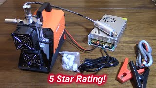 GOYOJO PCP Air Compressor Oil-Free Pump for Air Rifles, Paintball Tanks, Power 12V DC/120V/220V AC