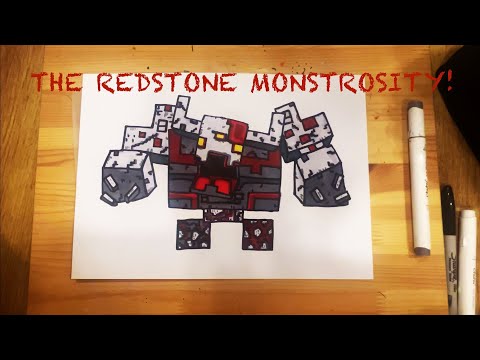 DRAWING WITH JUNI: Learn to Draw Redstone Monstrosity | Minecraft